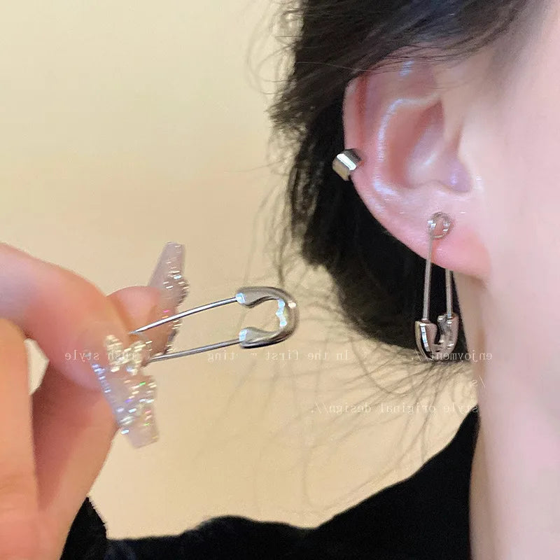 Safety pin earrings