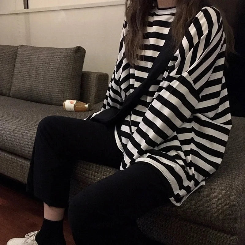 Black and white striped long sleeve