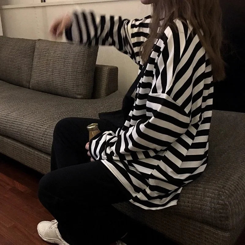Black and white striped long sleeve