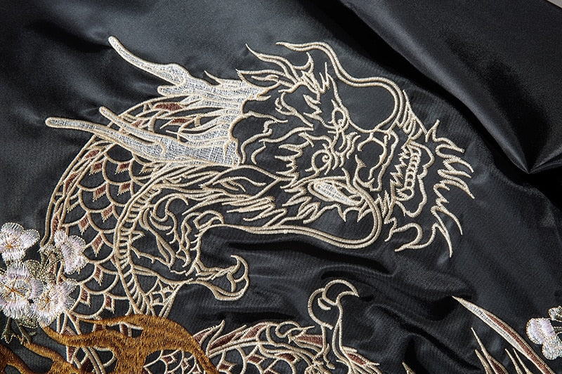 Dragon Print Bomber Jacket